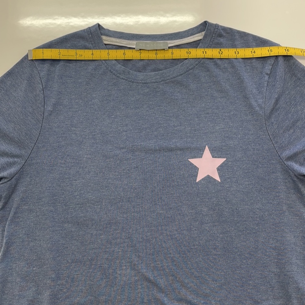 Blue T-Shirt with Pink Star - Picture 4 of 14